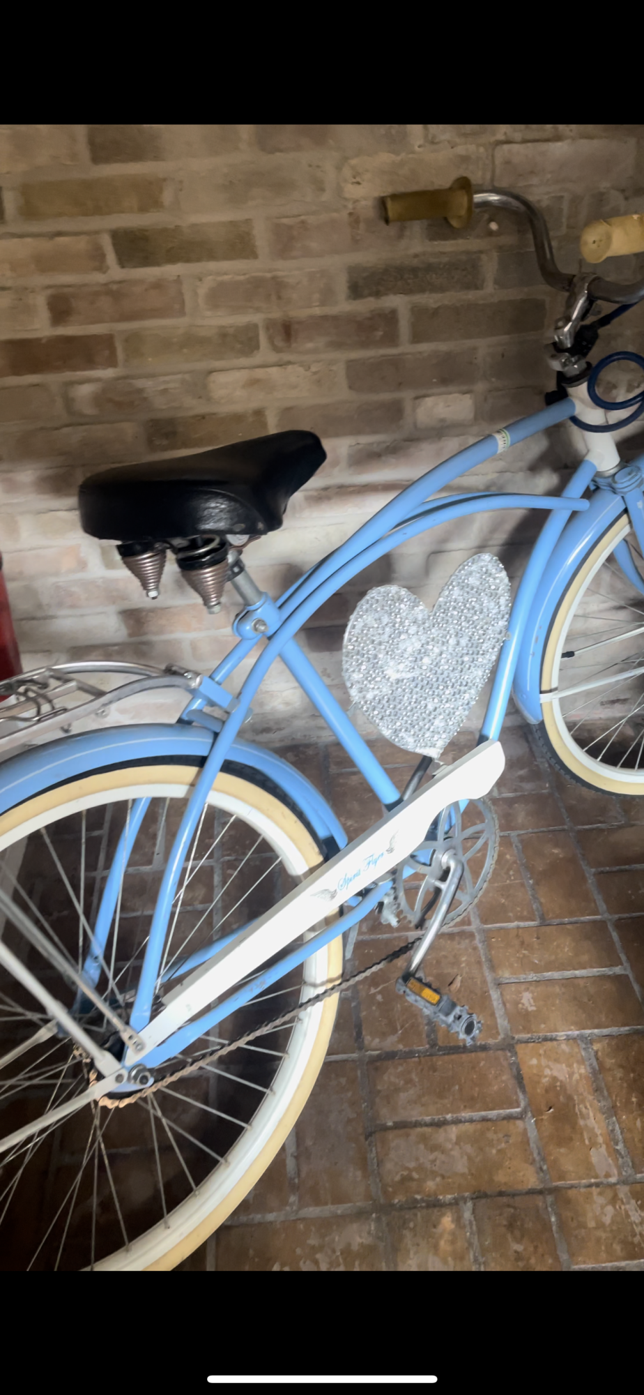 1963 Schwinn not sure Blue, White, and Stickers tape or other cover-up