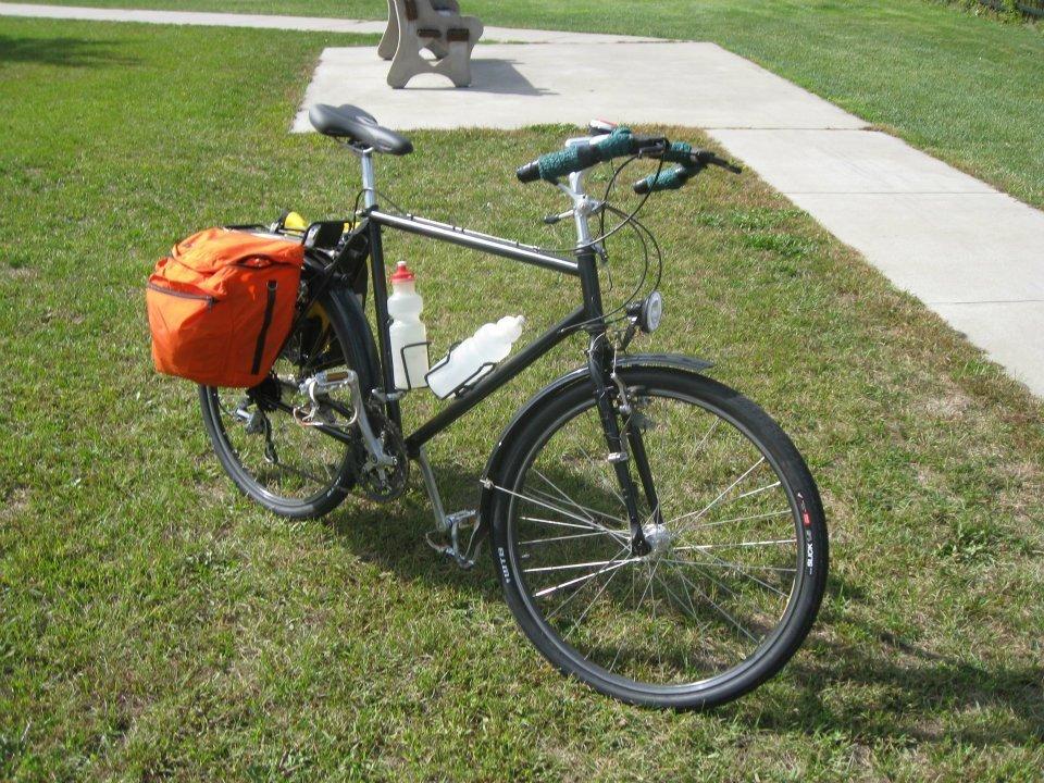 2016 Unbranded, rigid steel mountain bike, unlugged. Black