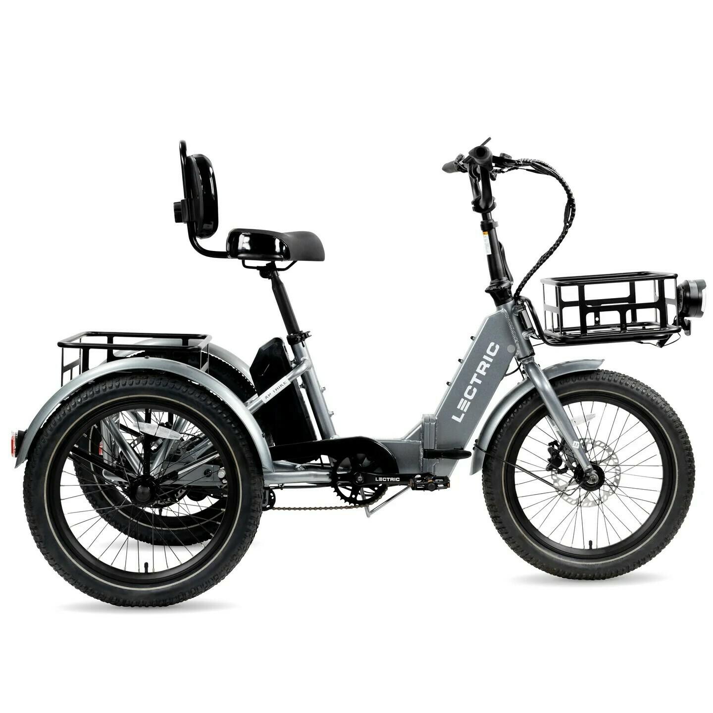 2024 Lectric eBikes XP Trike tricycle Silver, gray or bare metal
