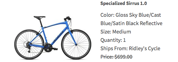 2022 Specialized Sirrus 1.0 Blue