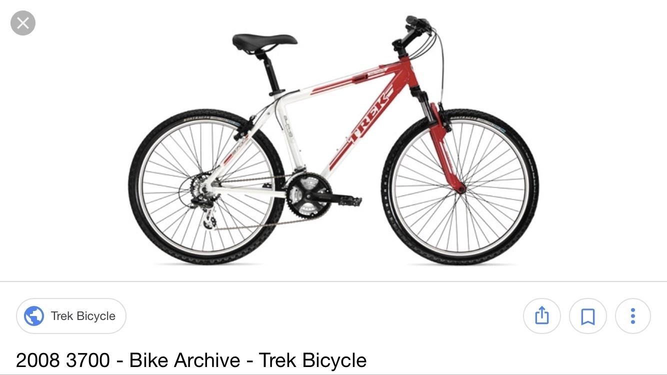 2008 Trek 3700 Red and White