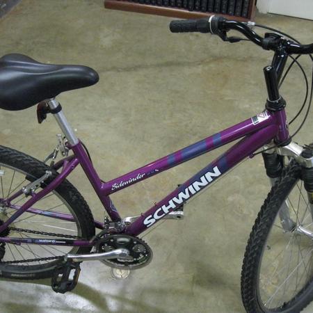 Schwinn Sidewinder Purple (not my actual bike, left handle grip very deteriorated)