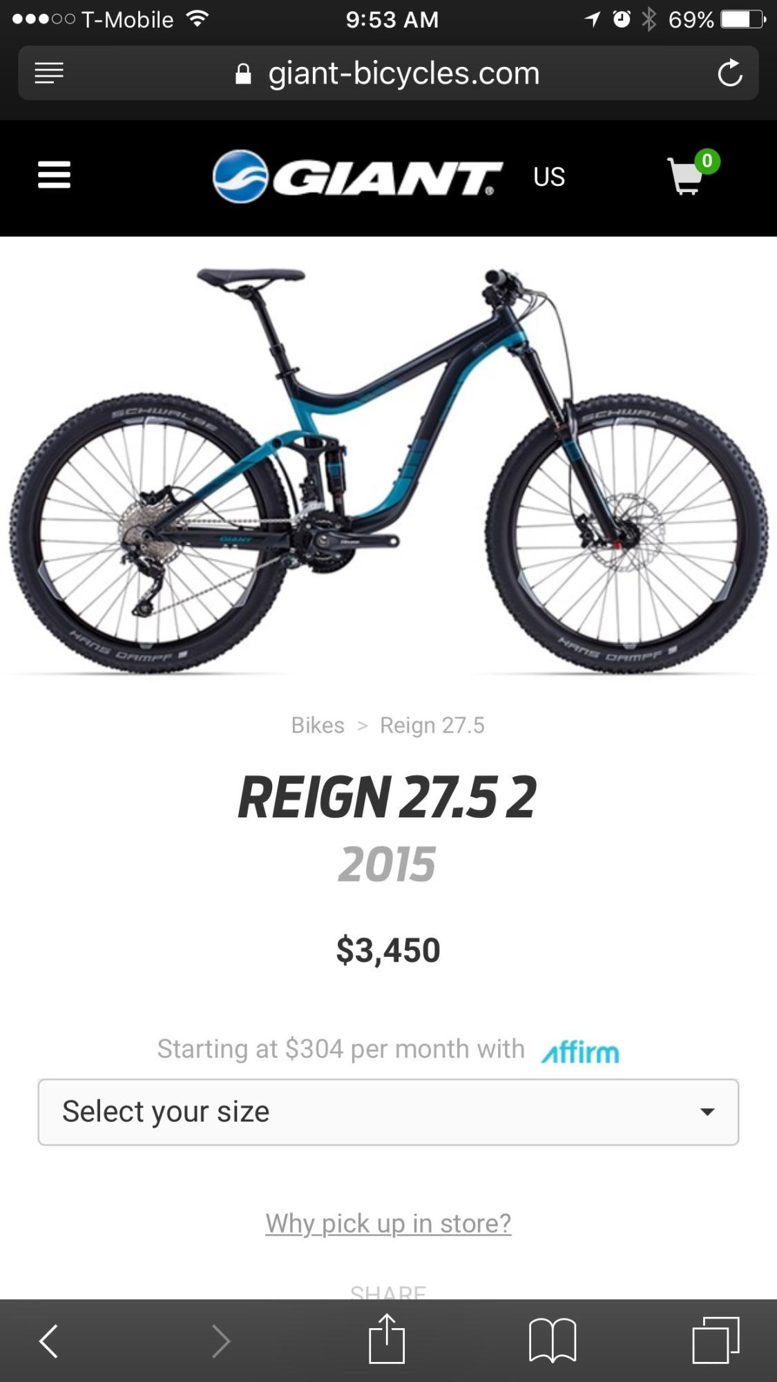 2015 Giant Reign 2 Black