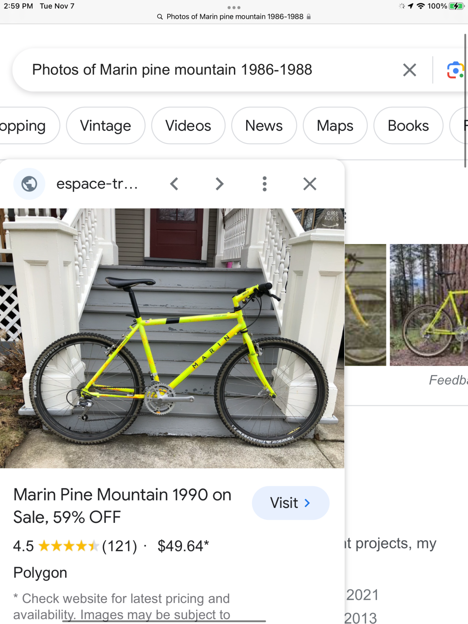 1988 Marin Bikes Pine Mountain Yellow or Gold