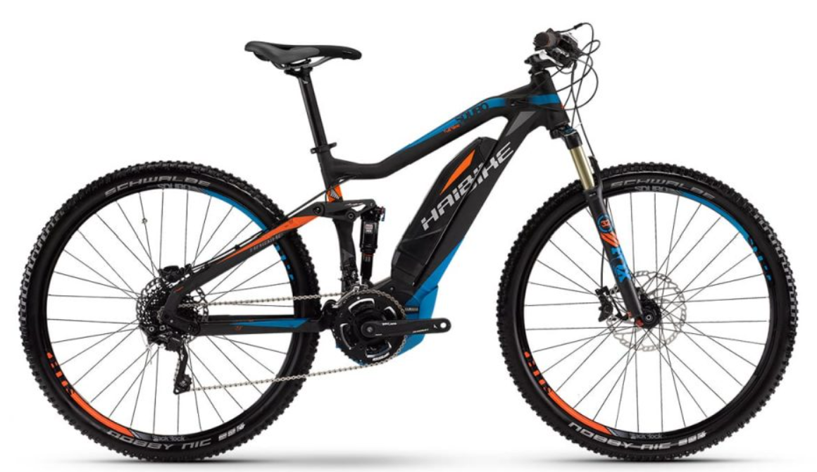 2016 Haibike Yamaha SDURO Full Nine Black, Blue, and Orange