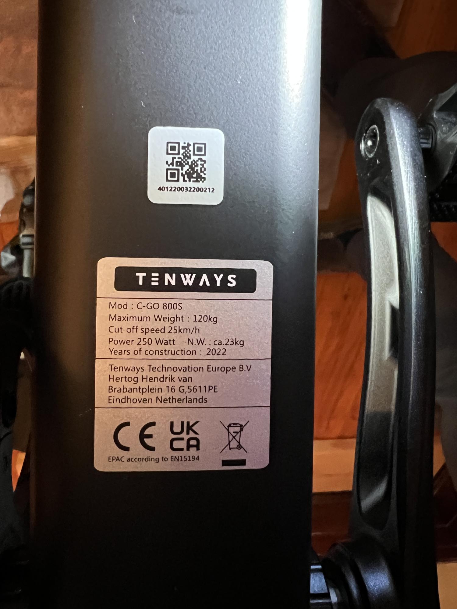 2022 Tenways CGO - 800S Black