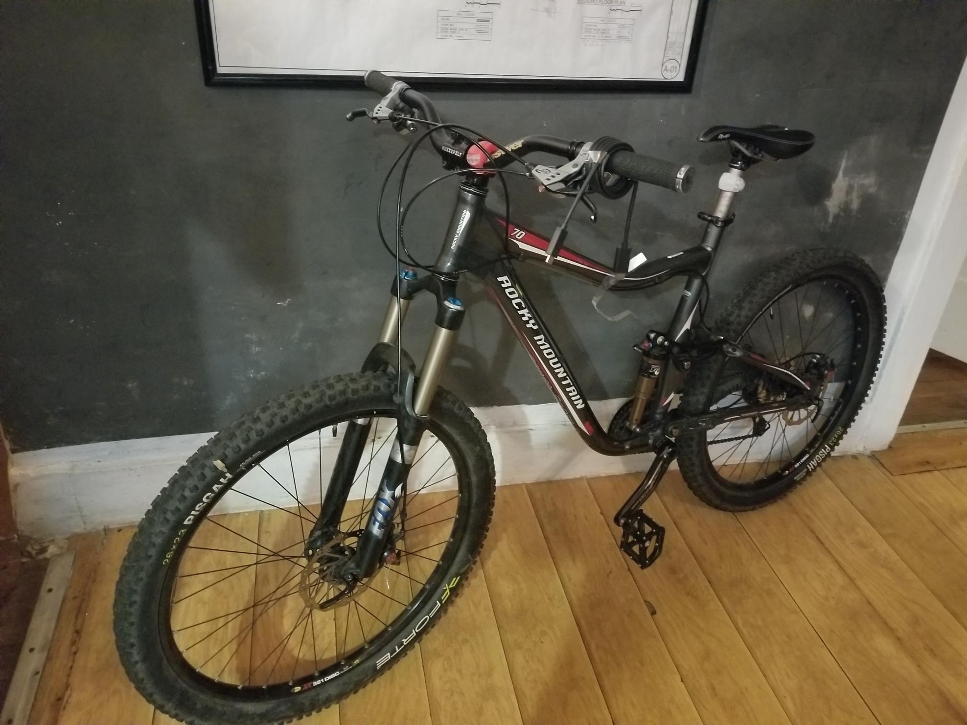 2022 Rocky Mountain Bicycles Full suspension down hill race bicycle Silver, gray or bare metal