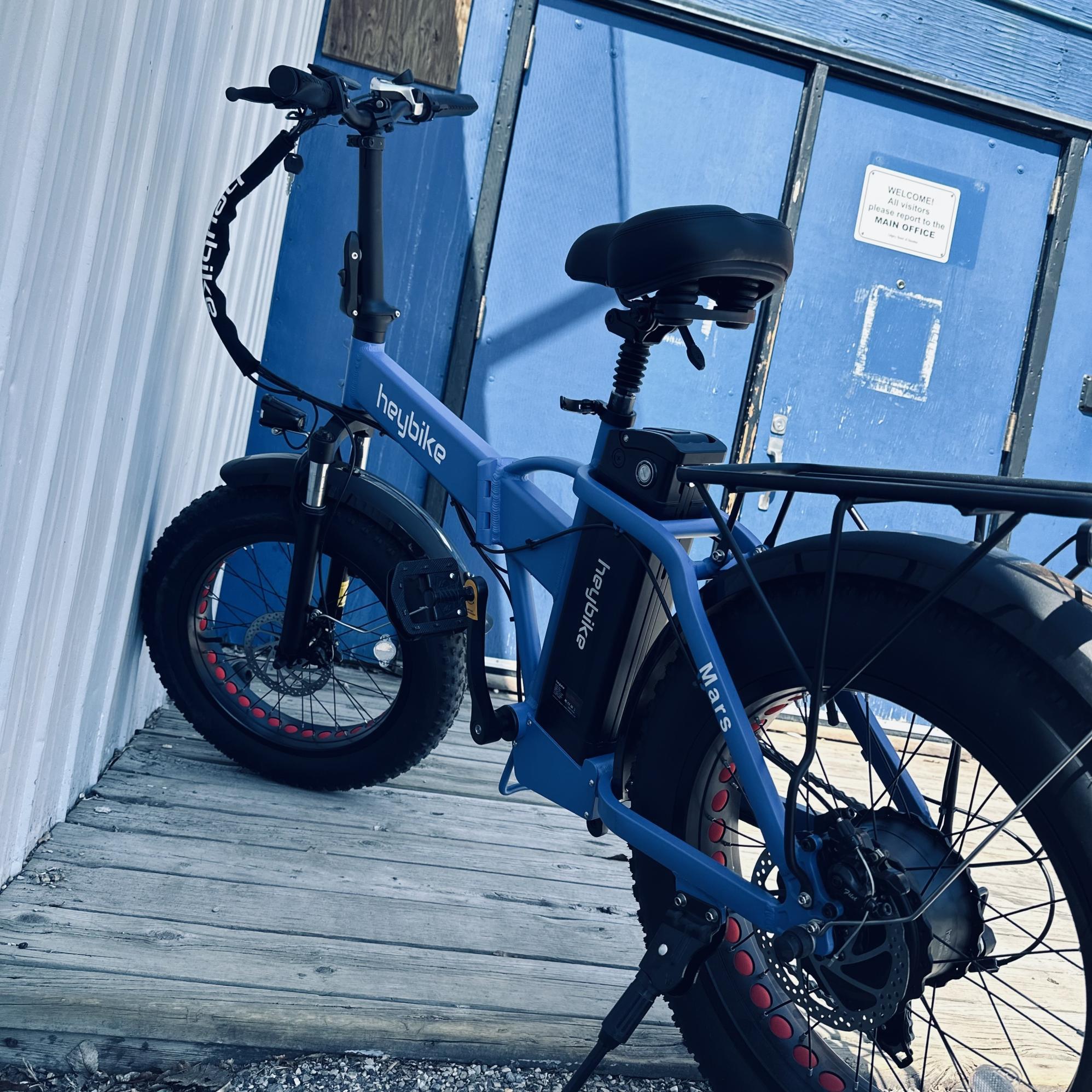 Heybike Don’t know but it’s blue Blue