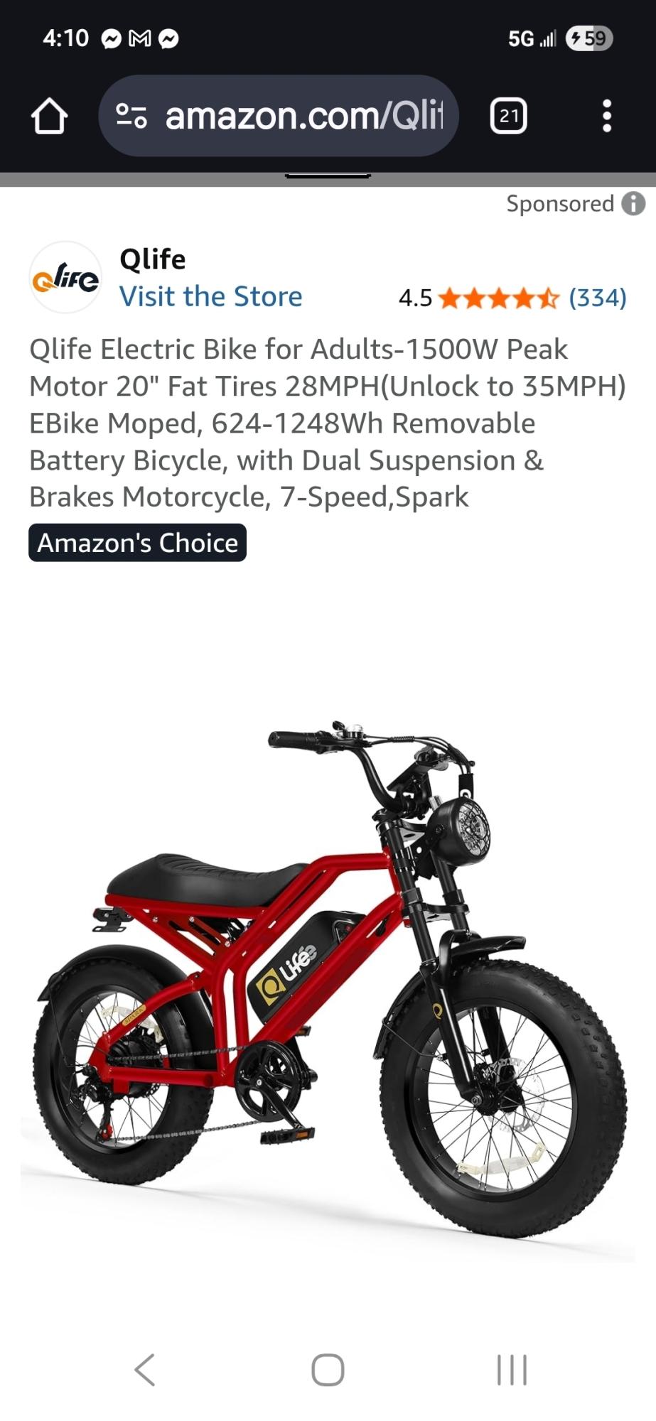 2025 qlife bikes Red