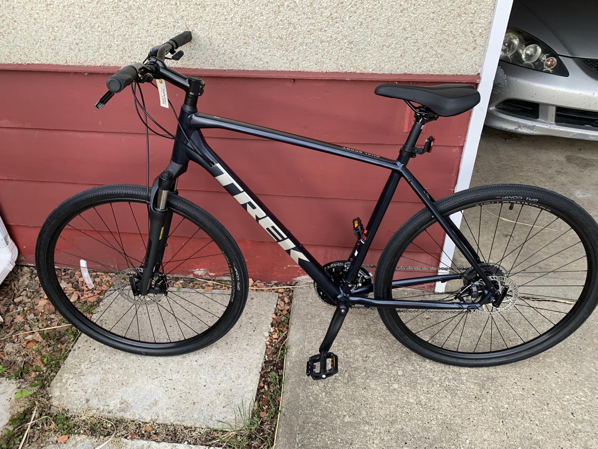 2023 Trek Dual Sport 1 (Gen 4) Blue and Silver, gray or bare metal