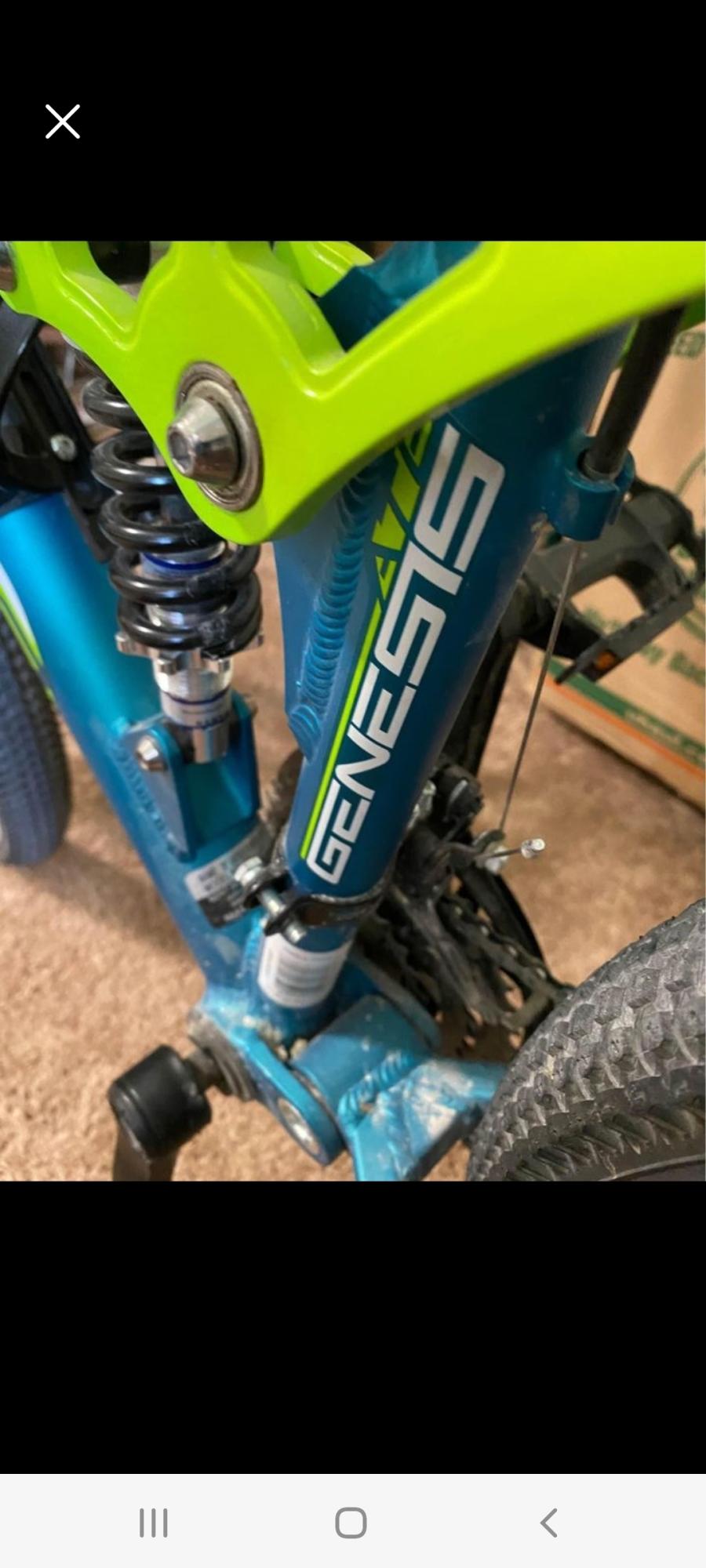 Kent 6061 four bar linkage suspension frame Blue and Green