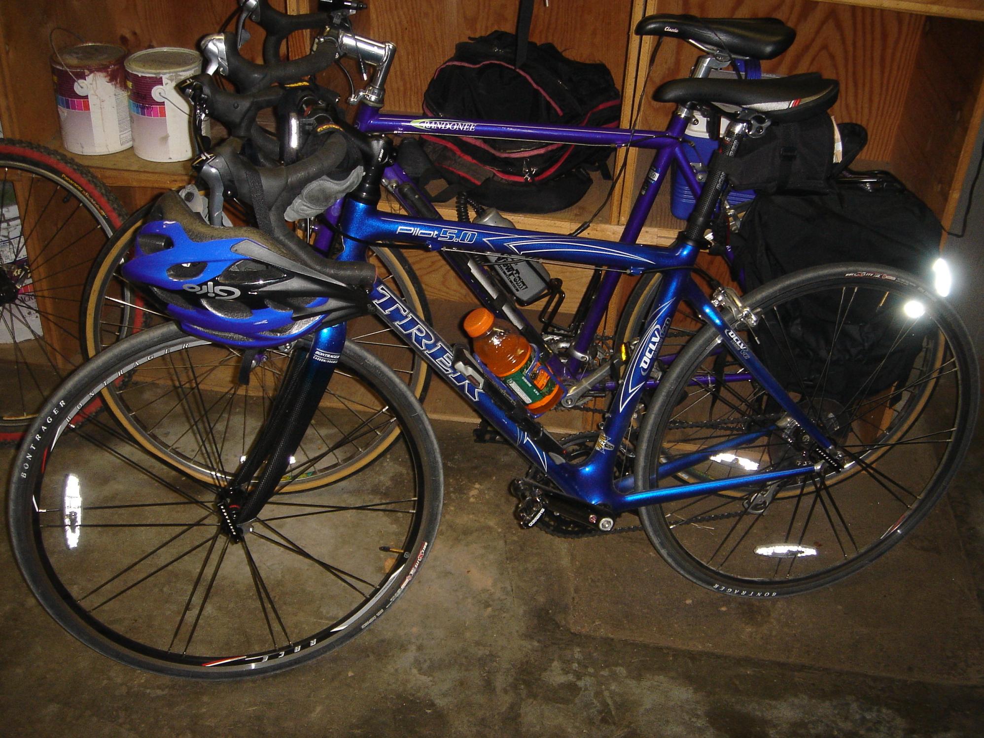 Trek Pilot 5.0 is front bike in pic