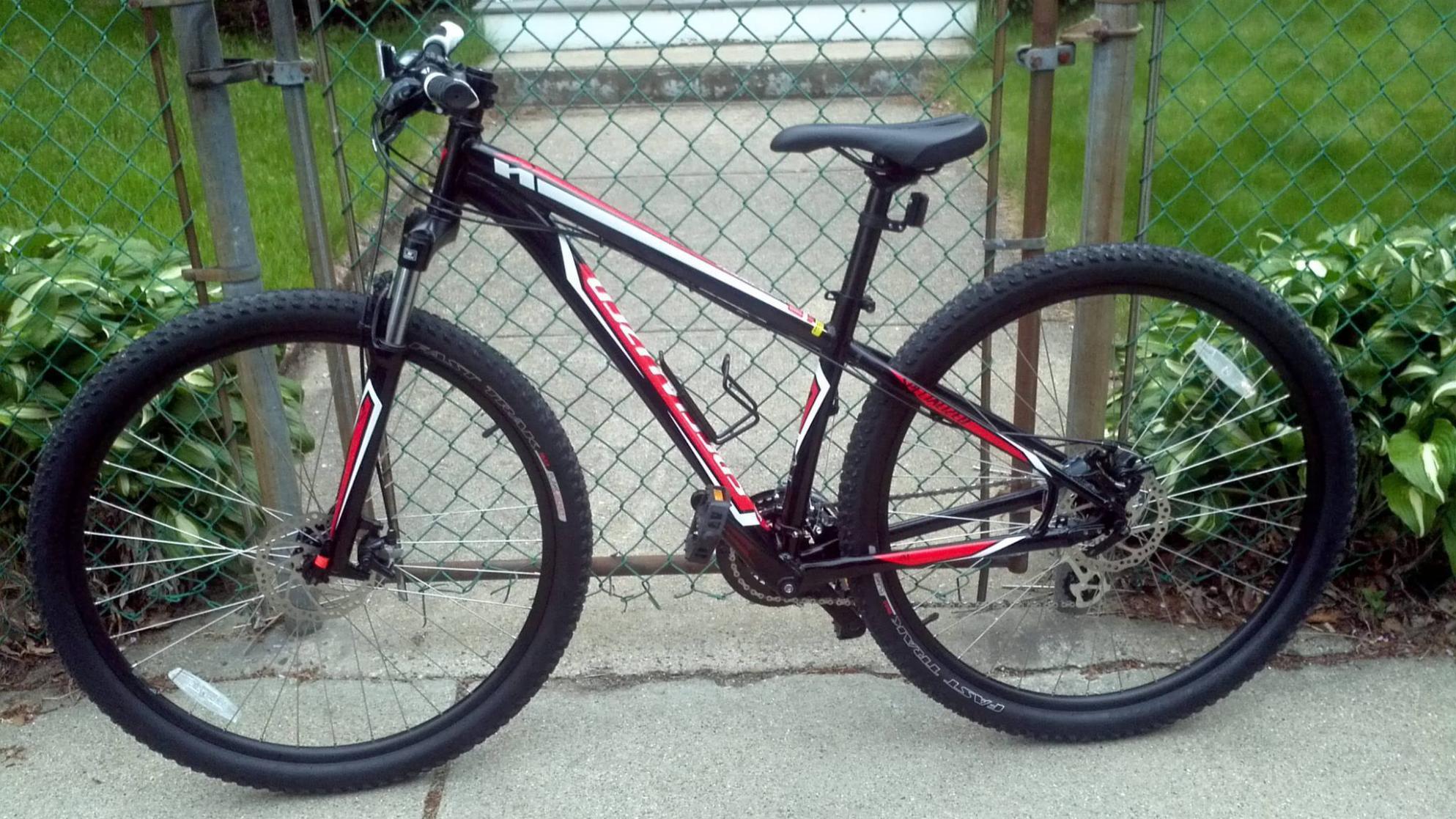 2013 Specialized Hardrock Disc 29 Black, Red, and White