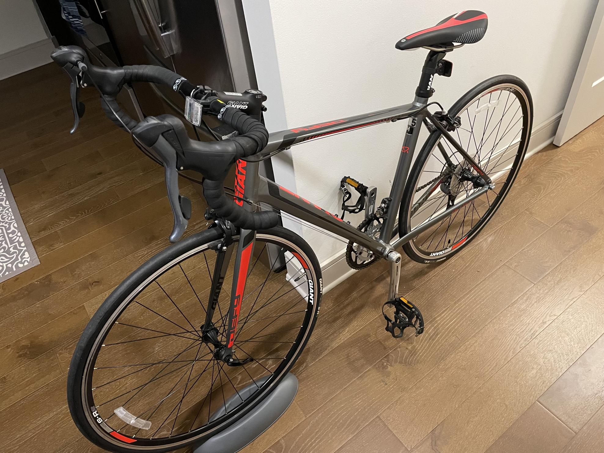 2014 Giant defy 5 Silver, gray or bare metal