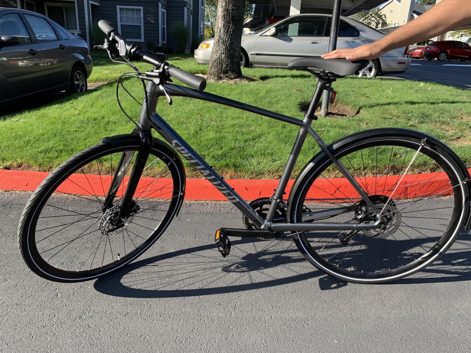 2020 Specialized Sirrus sport Black and Silver, gray or bare metal