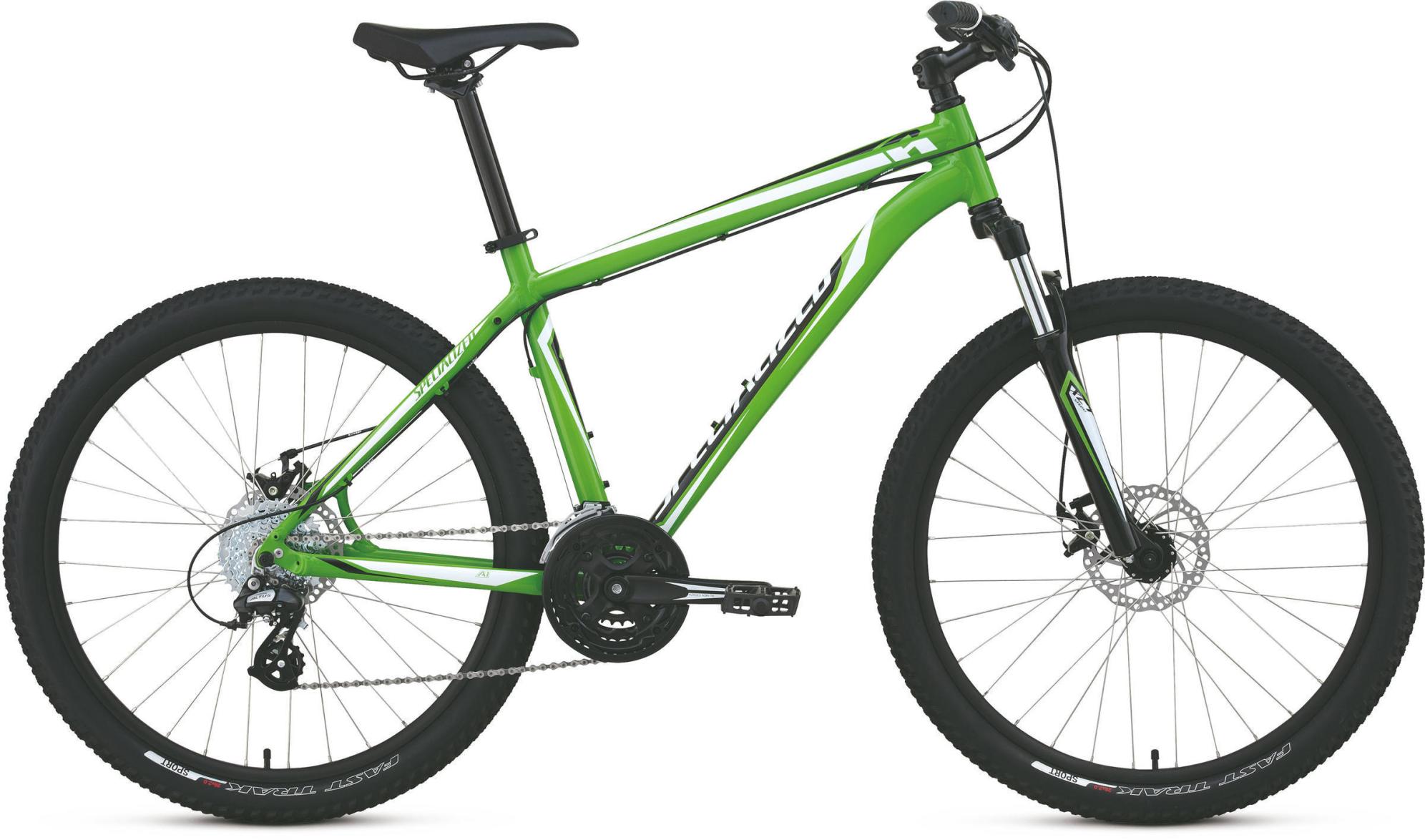 2013 Specialized Hardrock Disc 26 Green, Black, and White