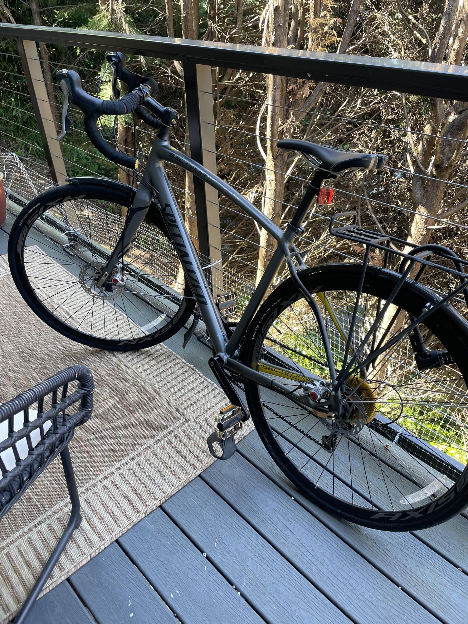 2014 Specialized Secteur Elite Silver, gray or bare metal and Yellow or Gold