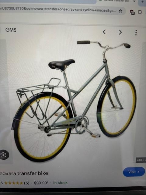 2010 Novara Transfer One Silver, gray or bare metal and Yellow or Gold