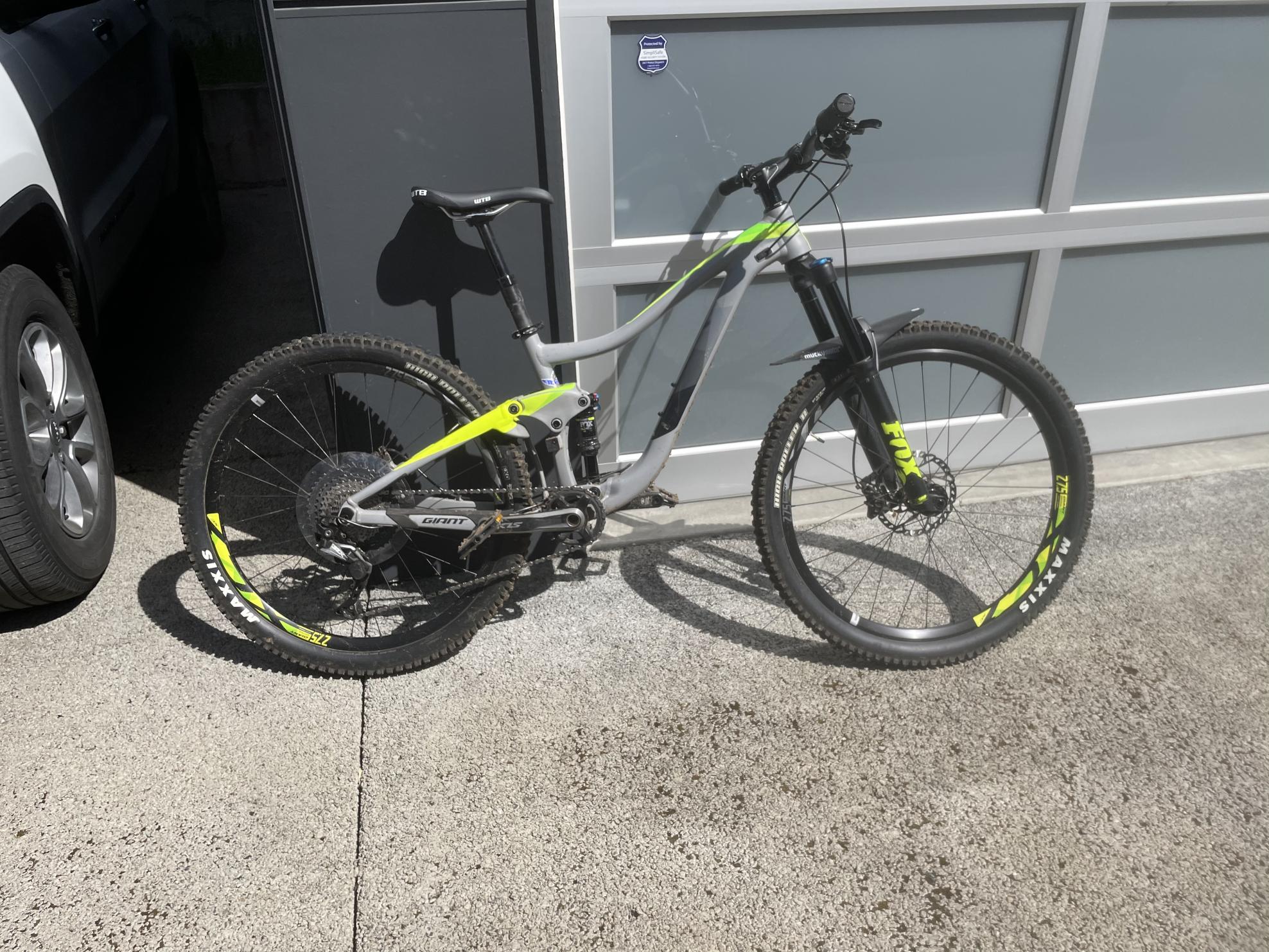 Giant Trance 2 Silver, gray or bare metal, Green, and Yellow or Gold