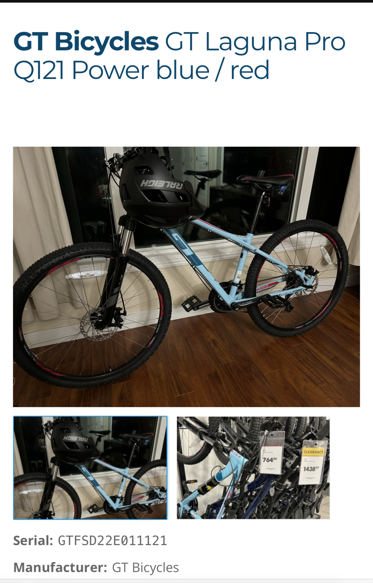 2025 GT Bicycles GT Laguna Pro (Q121) Blue and Red