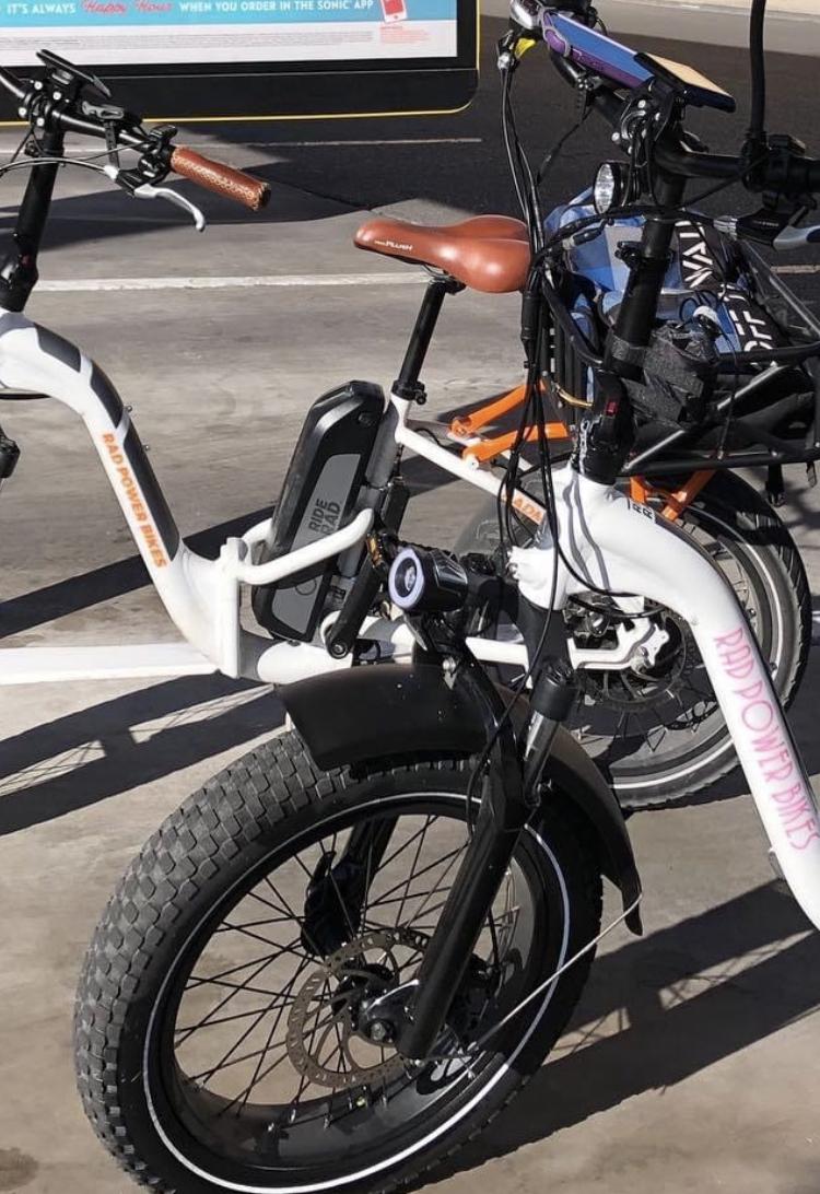 2020 Rad Power Bikes RadMini Step-Thru Electric Fat Bike V... White, Black, and Stickers tape or ...
