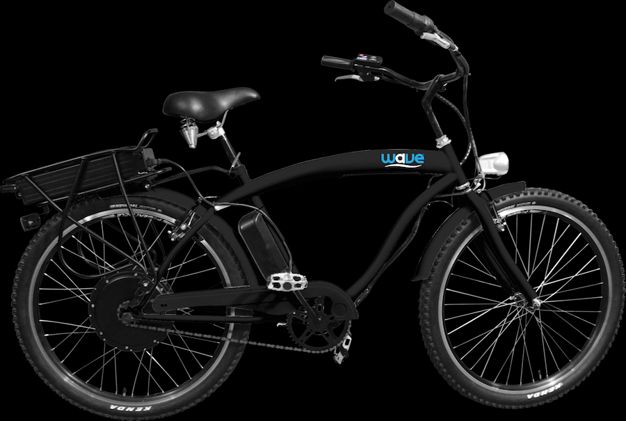 2016 Wave E-Bike Cruiser Black and Blue