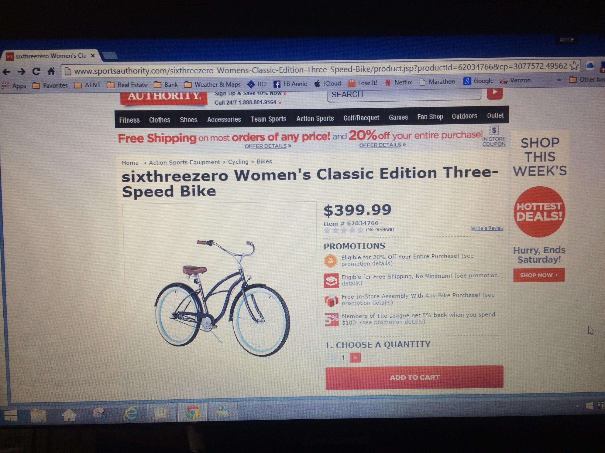 2015 sixthreezero Women's Classic Edition three-speed Black, Blue, and Brown