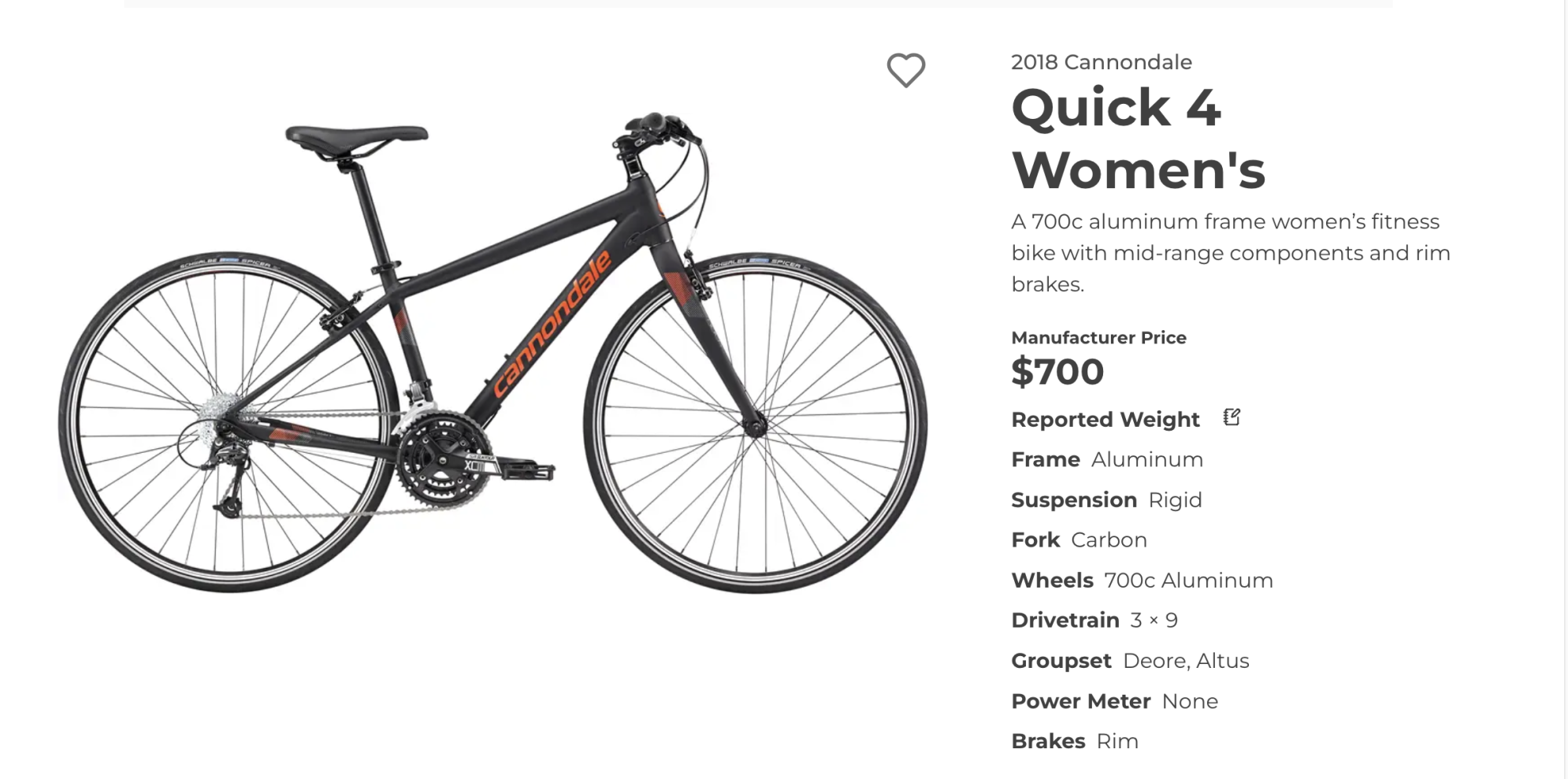 2018 Cannondale QUICK 4 WOMEN'S Black
