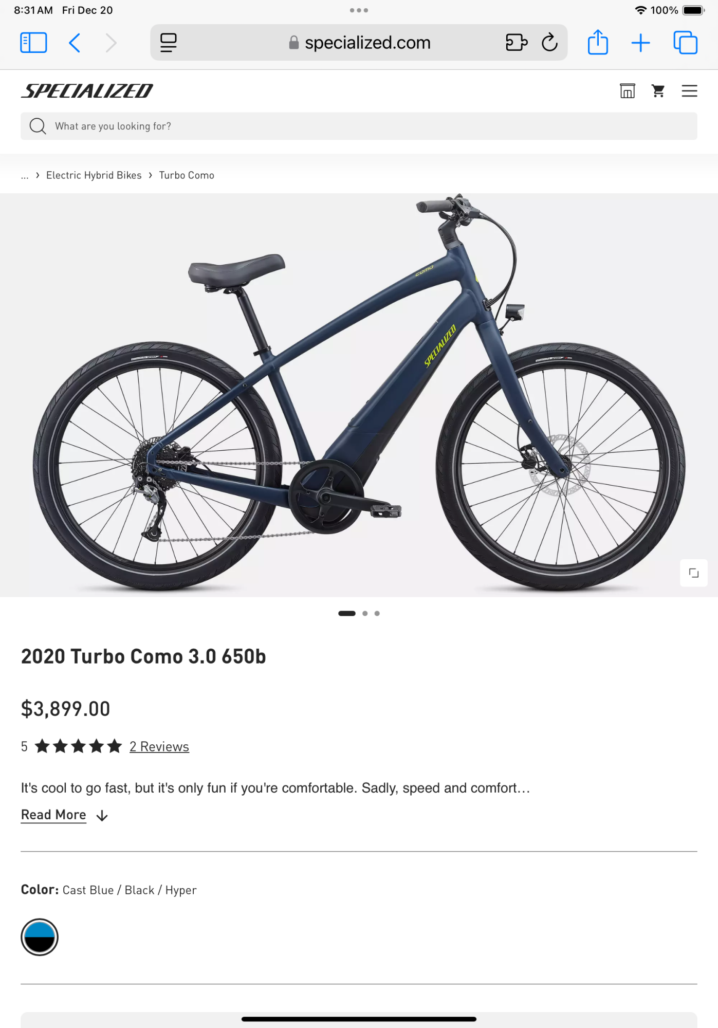 2020 Specialized COMO 3.0 650B Blue