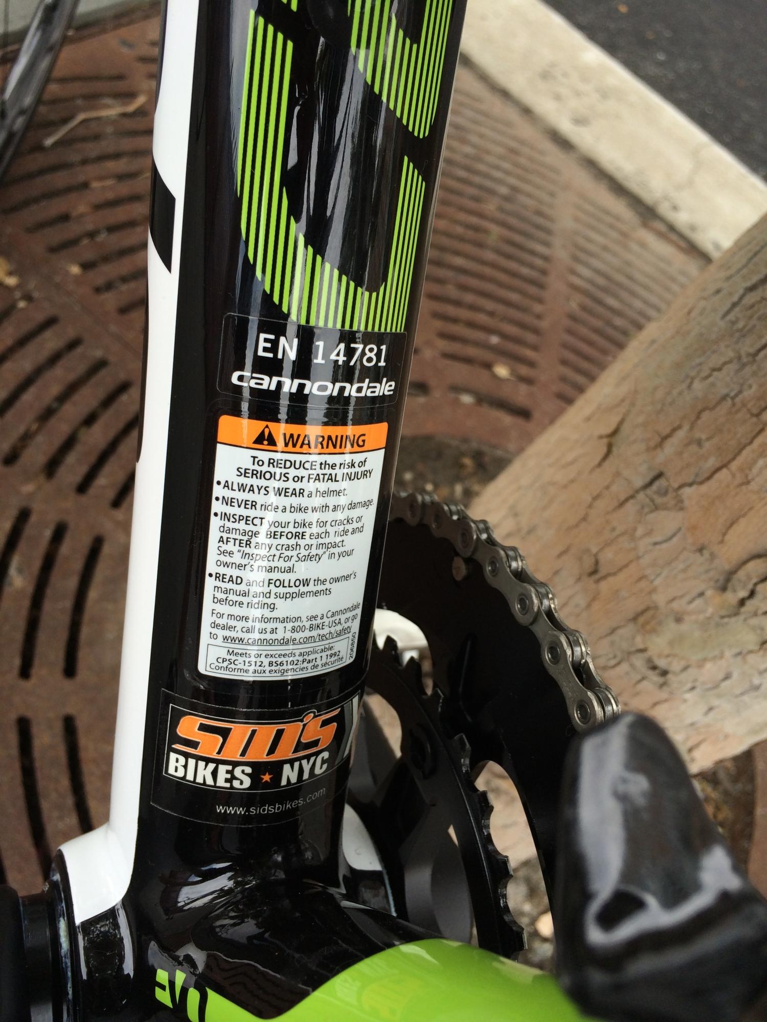 2014 Cannondale Super Six Evo Hi Mod 2 Dura Ace White, Green, and Black