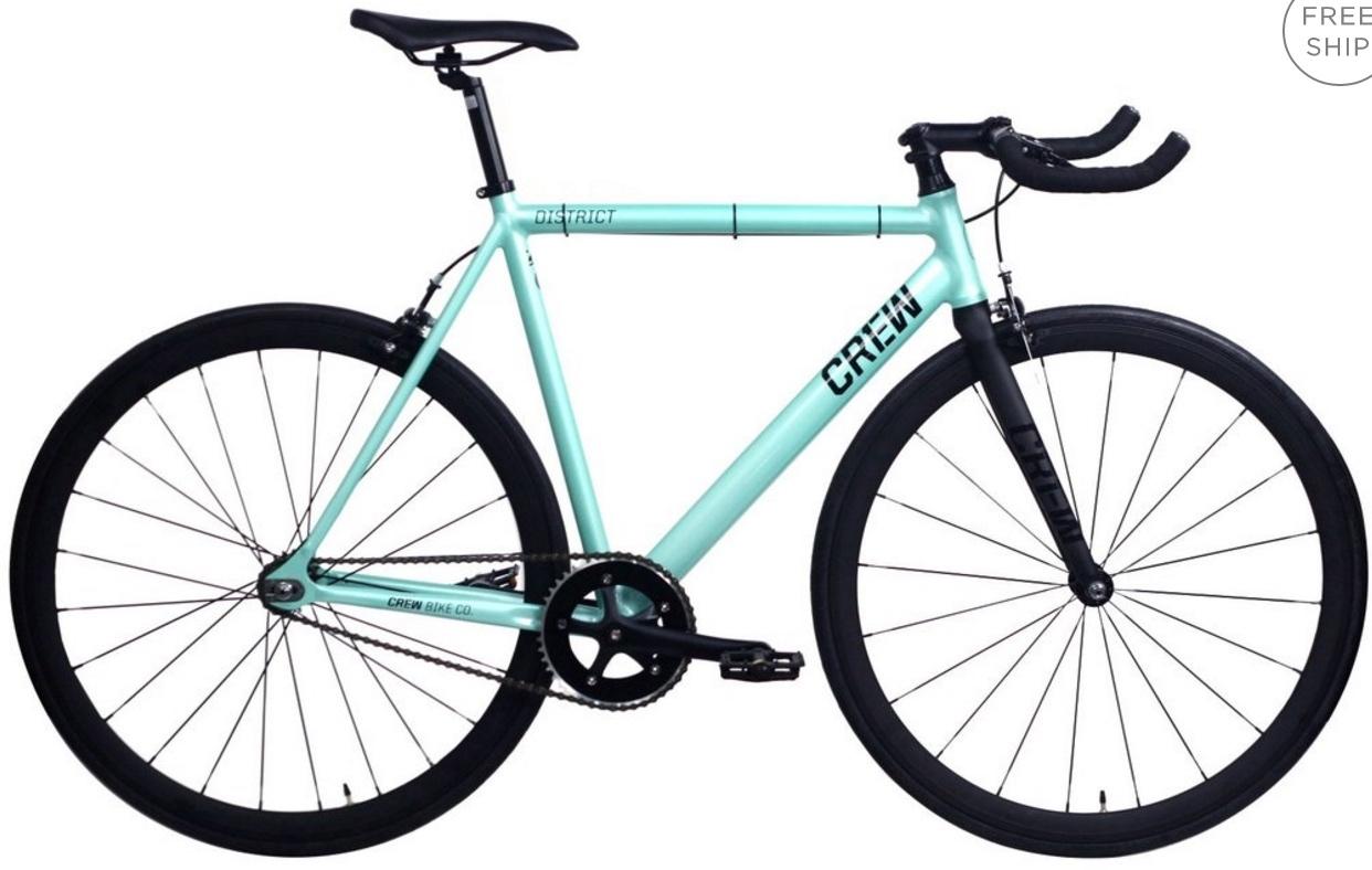 2017 Crew Bike Co. District Track Bike Teal