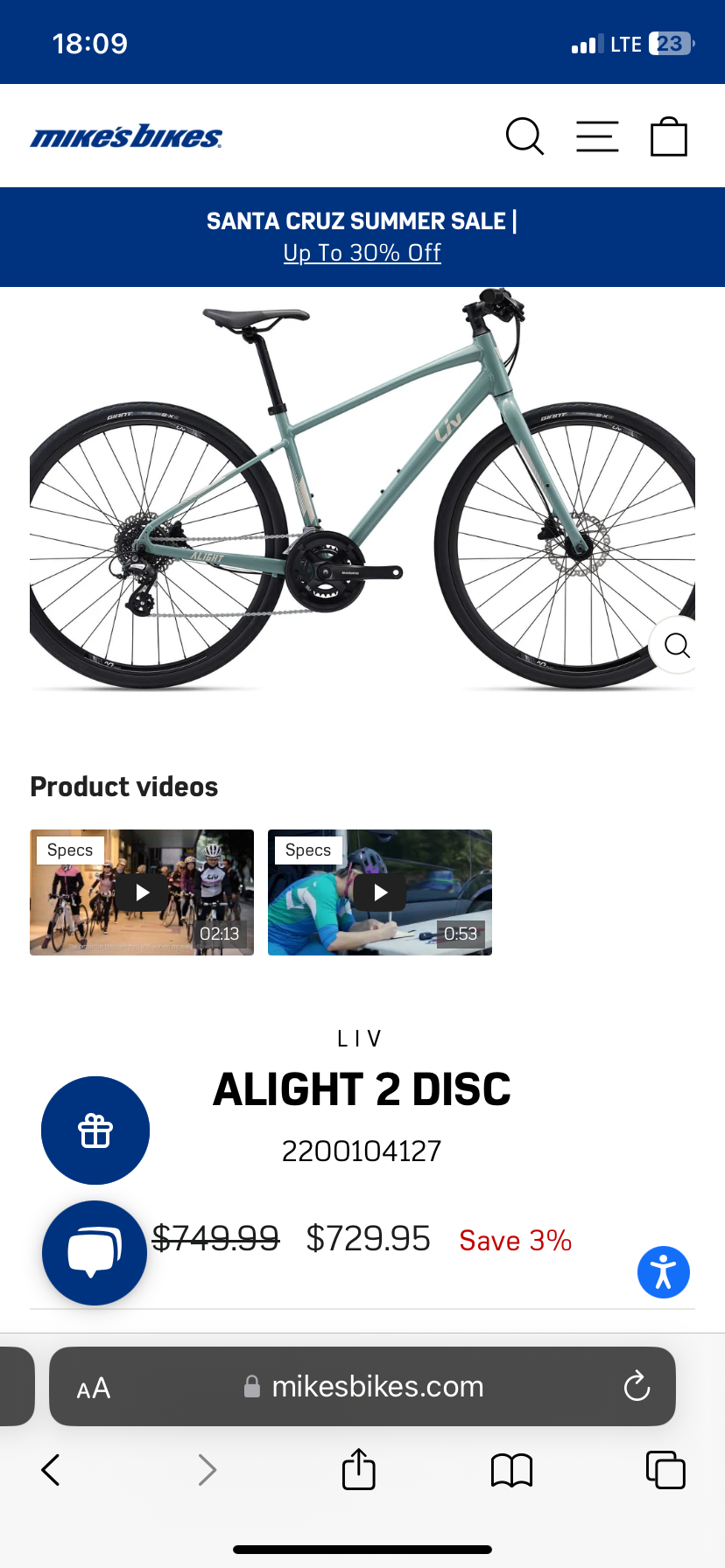 2022 Giant Alight 2 Green