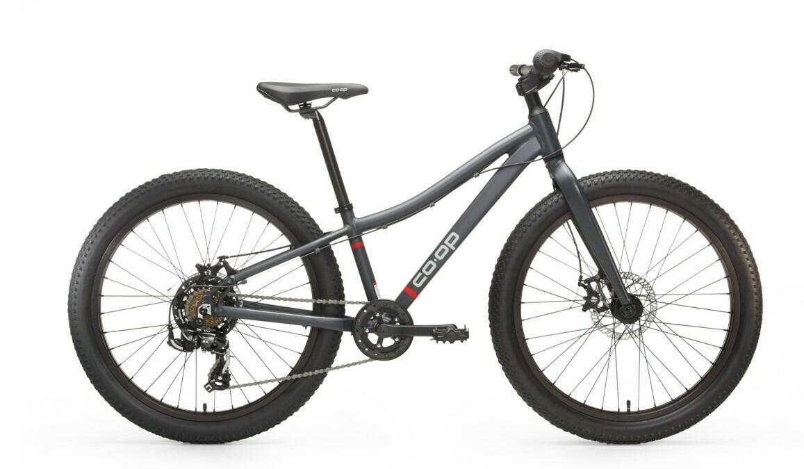 2022 REI Co-op Cycles REV 24 Kids' Bike Black, Silver, gray or bare metal, and Silver, gray or ba...