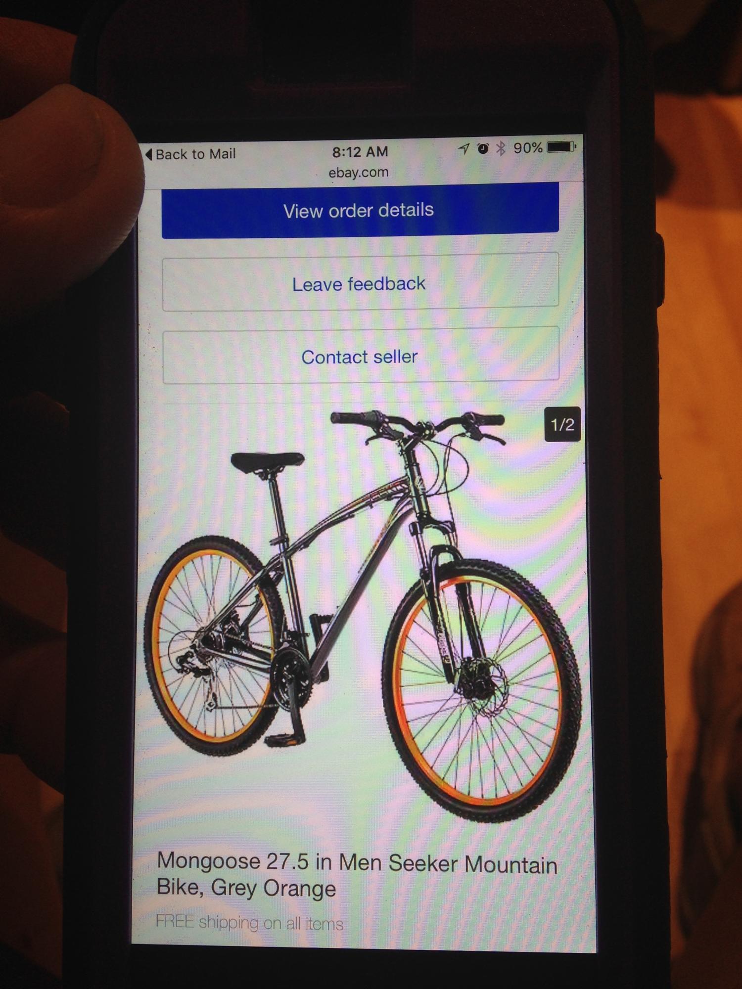 2016 Mongoose 27.5 Mens Seeker Mongoose Mountain Bike Aluminum Silver or Gray