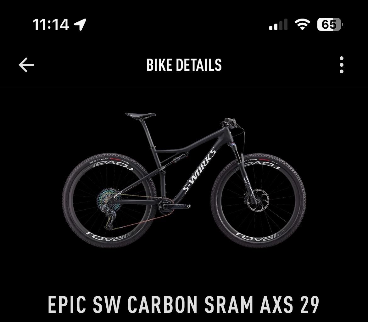 2020 Specialized Epic SW Carbon SRAM AXS 29 Black