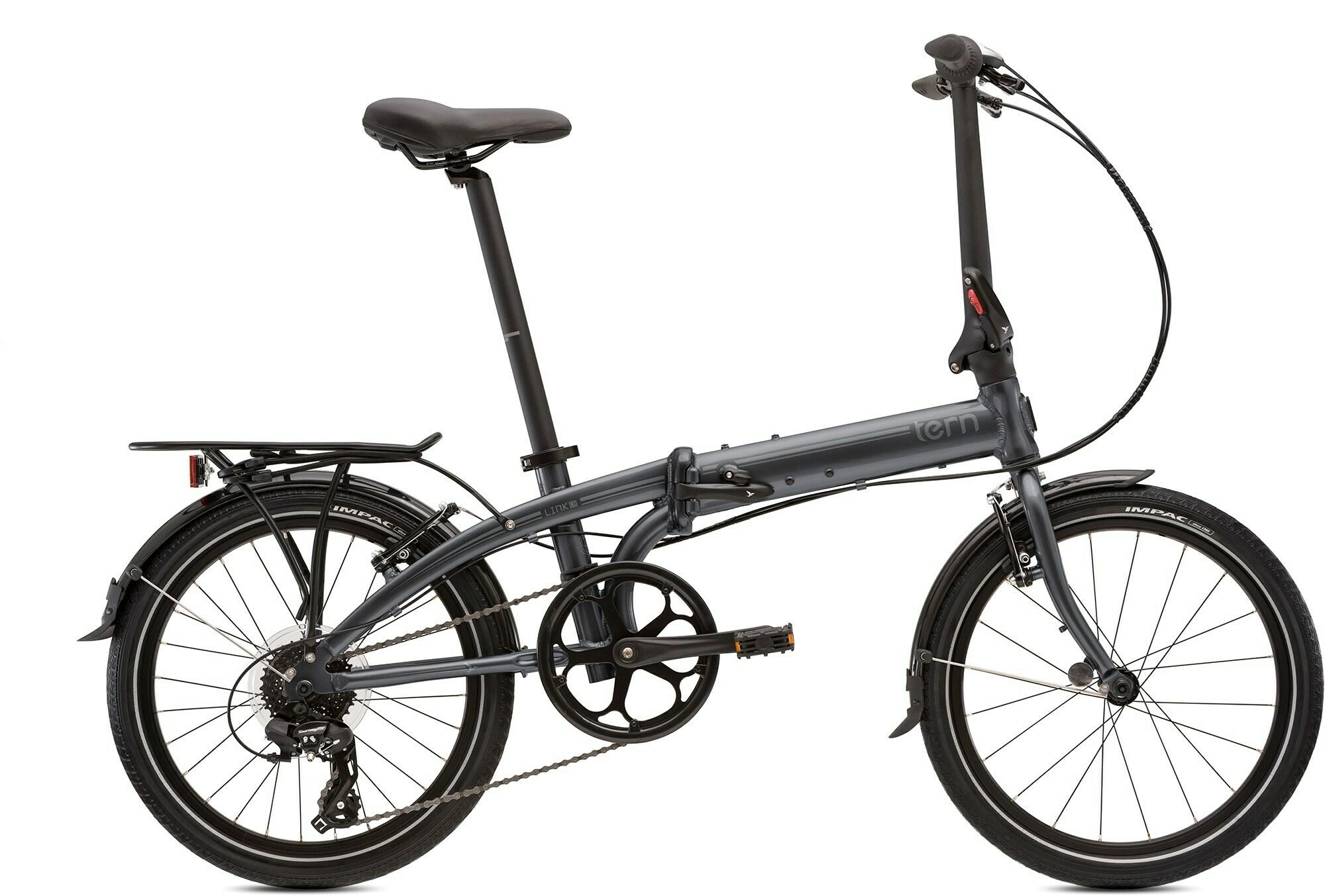 2018 Tern Link C8 Folding Bike Silver, gray or bare metal