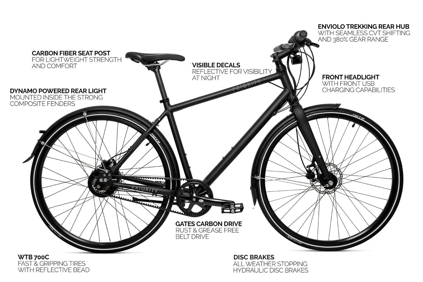 2021 Priority Bicycles Continuum Onyx Black