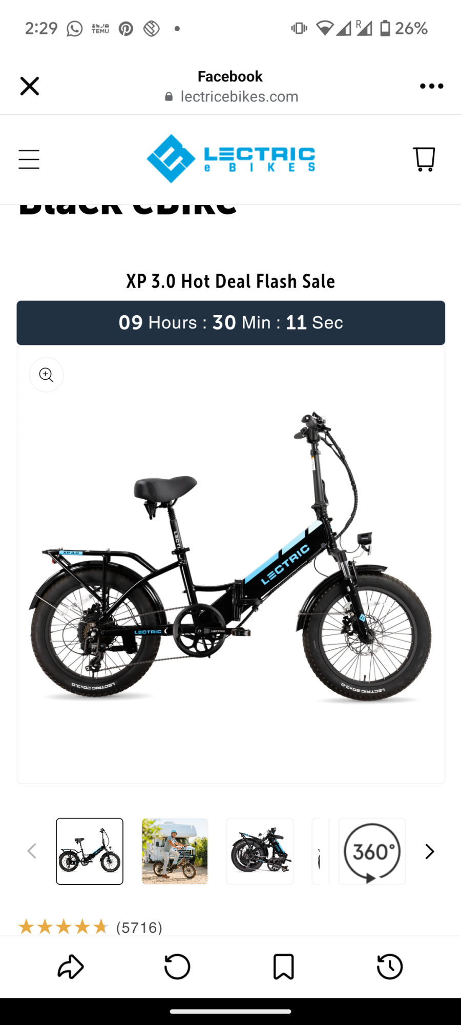2023 Lectric eBikes XP 3.0 black Black