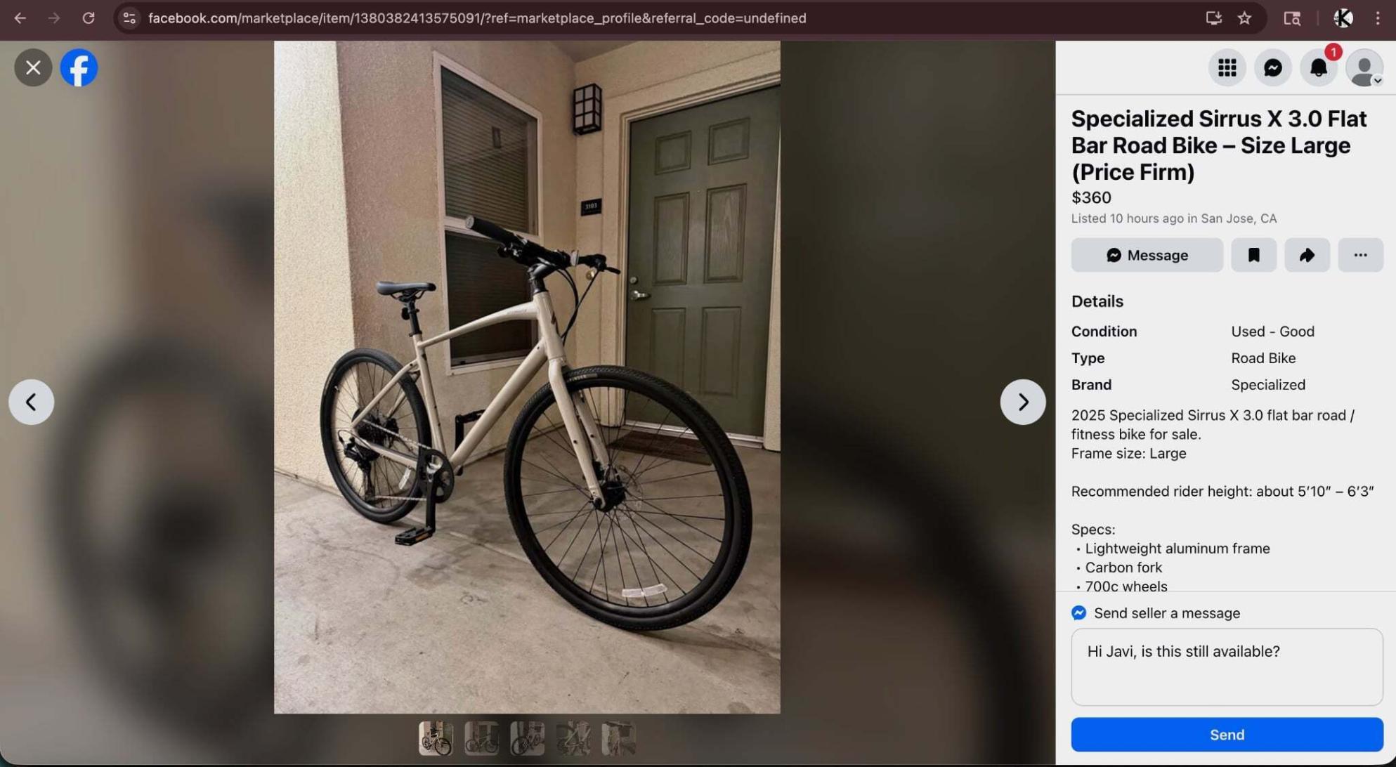 2026 Specialized Sirrus x 3.0 Silver, gray or bare metal