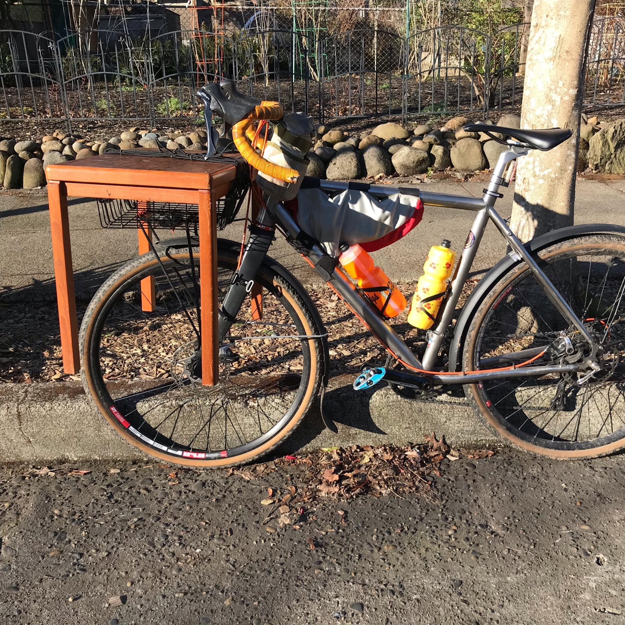 2017 Kona Rove Ti Silver, gray or bare metal and Orange