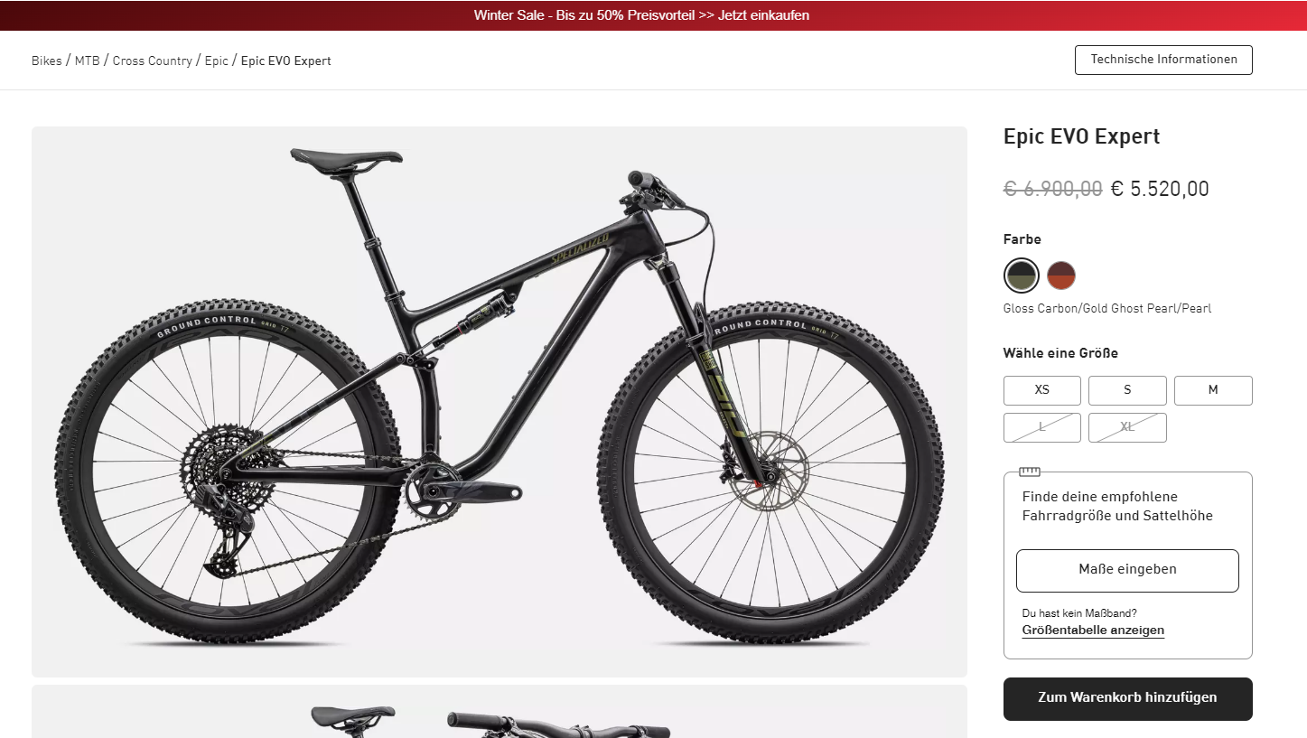 2023 Specialized EPIC EVO EXPERT Black