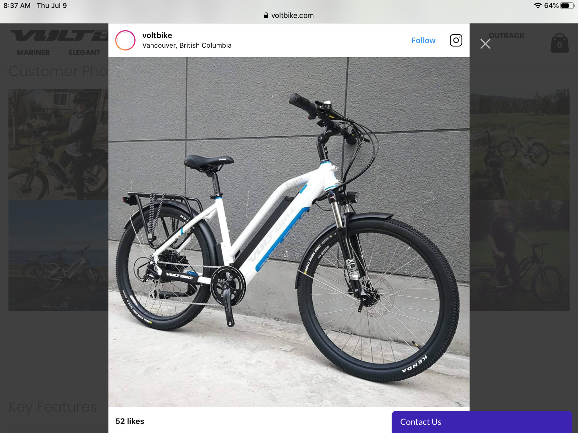 2020 Volt Bike Elegant White