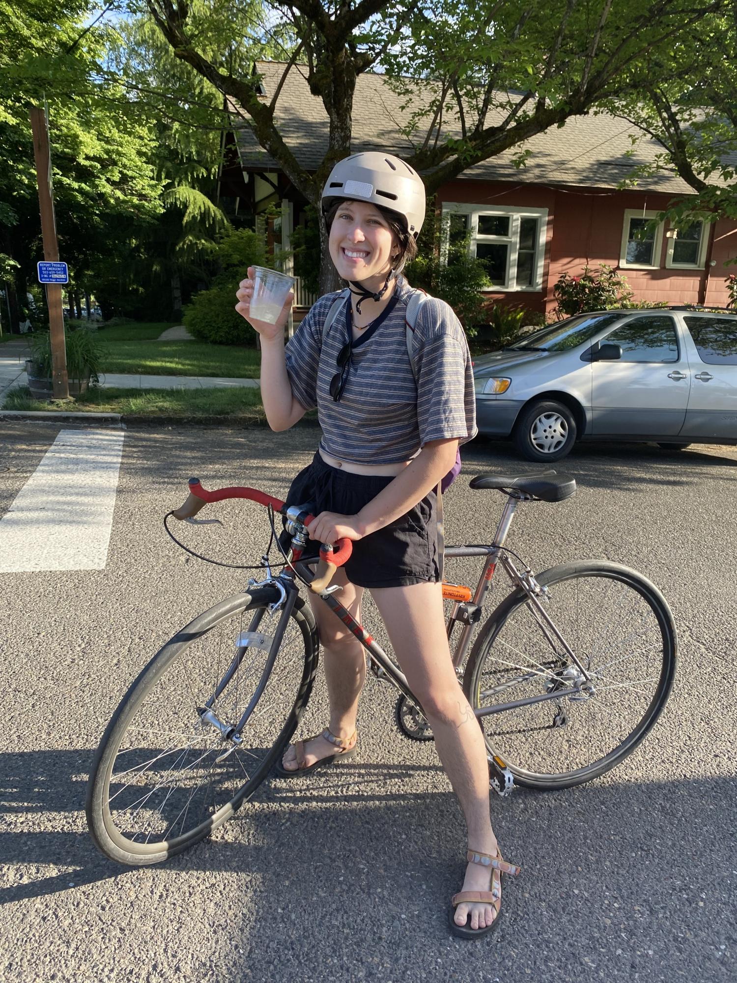 1987 Trek 520 Silver, gray or bare metal and Red