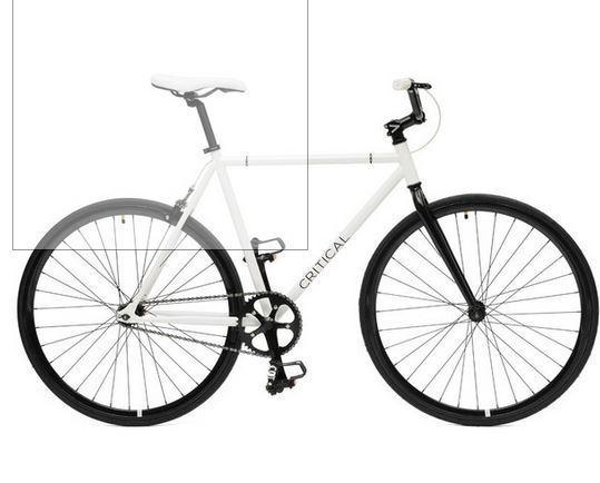 2016 Critical Cycles Fixed-Gear / Single-Speed Bike with BMX Handlebars White