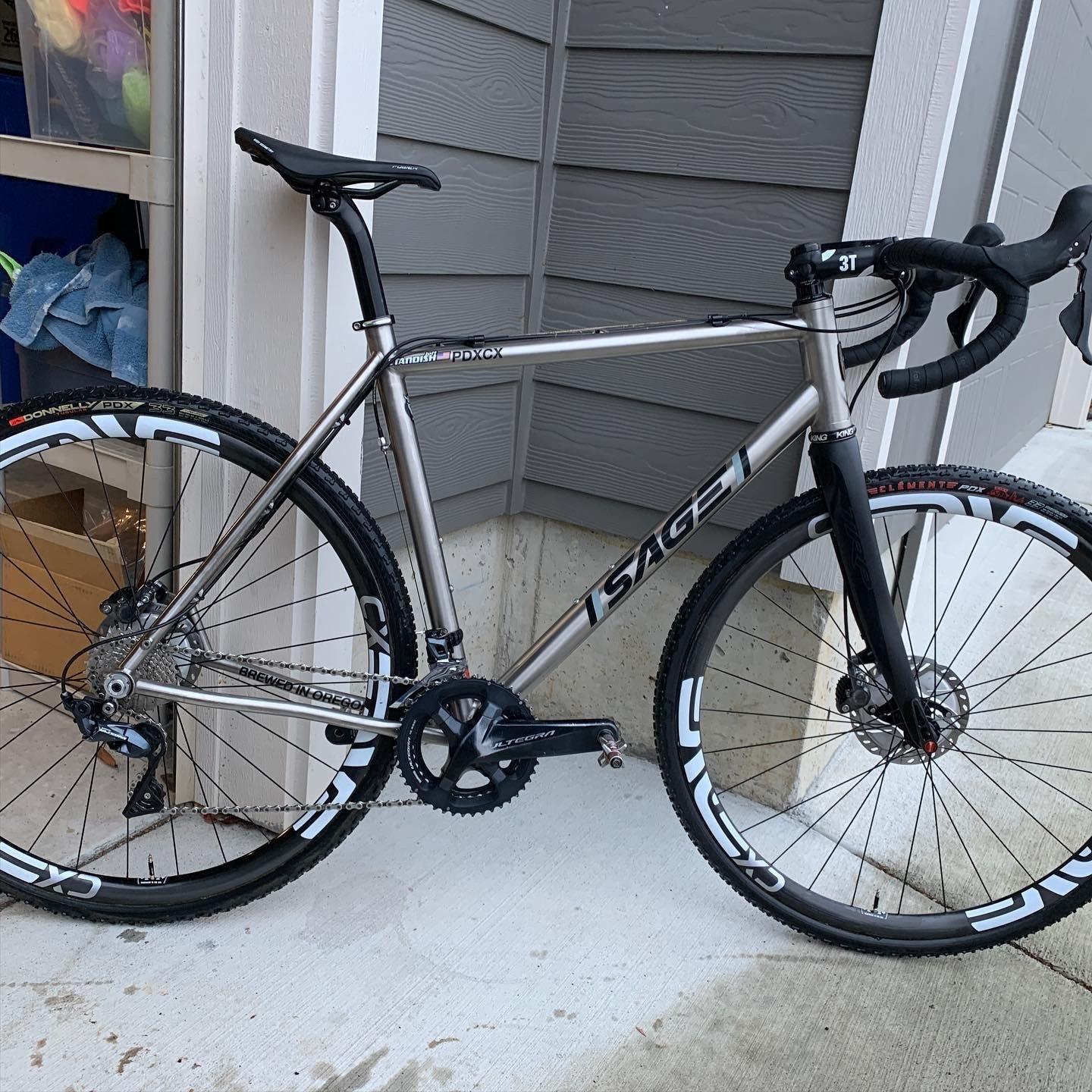 2018 Sage Titanium Bicycles PDX CX Silver, gray or bare metal