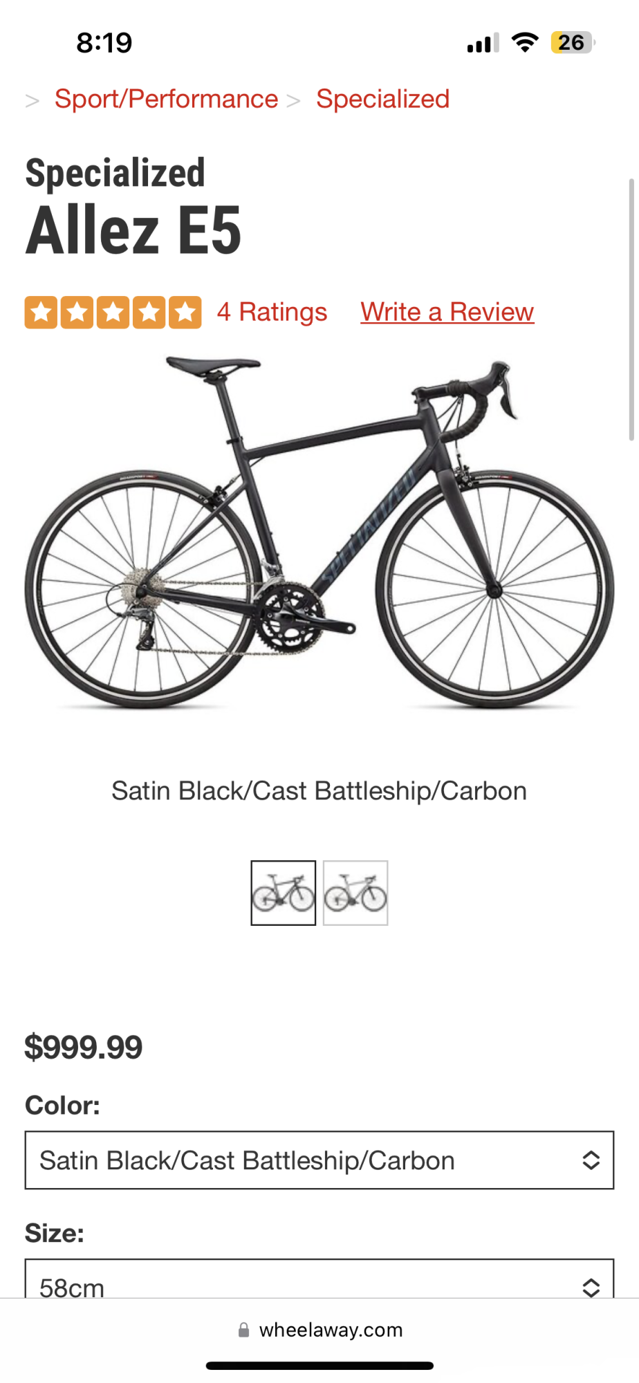 2022 Specialized Allez E5 Black