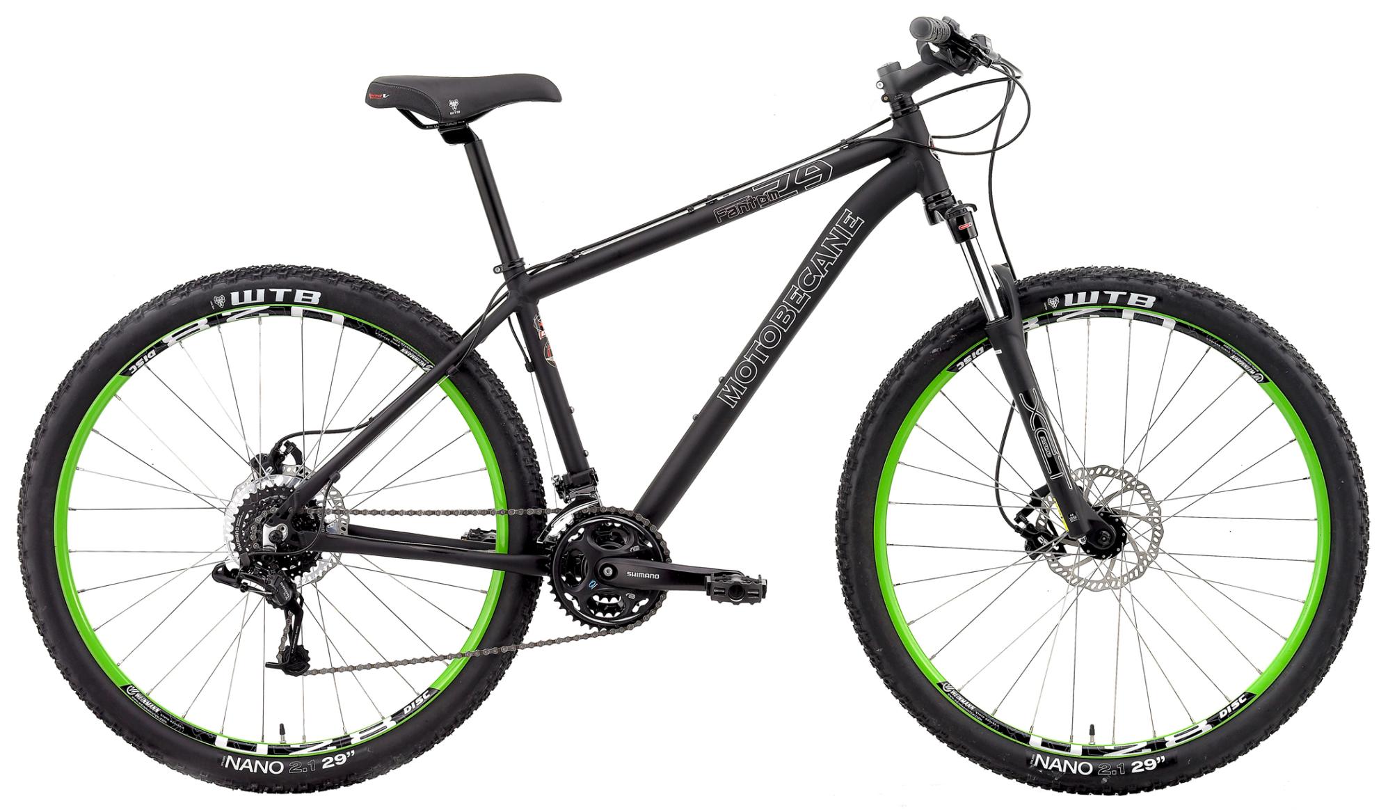 2016 Motobecane H Fantom 29 X4 19in / 48.2cm Green Size/Color: 19in Matte Black w/ Green Rims Bla...