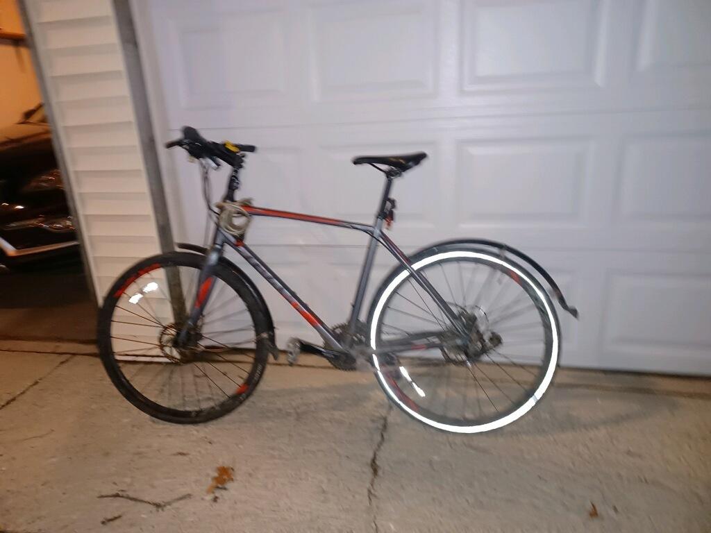 2017 Giant Escape* 1 Disc Silver, gray or bare metal and Red