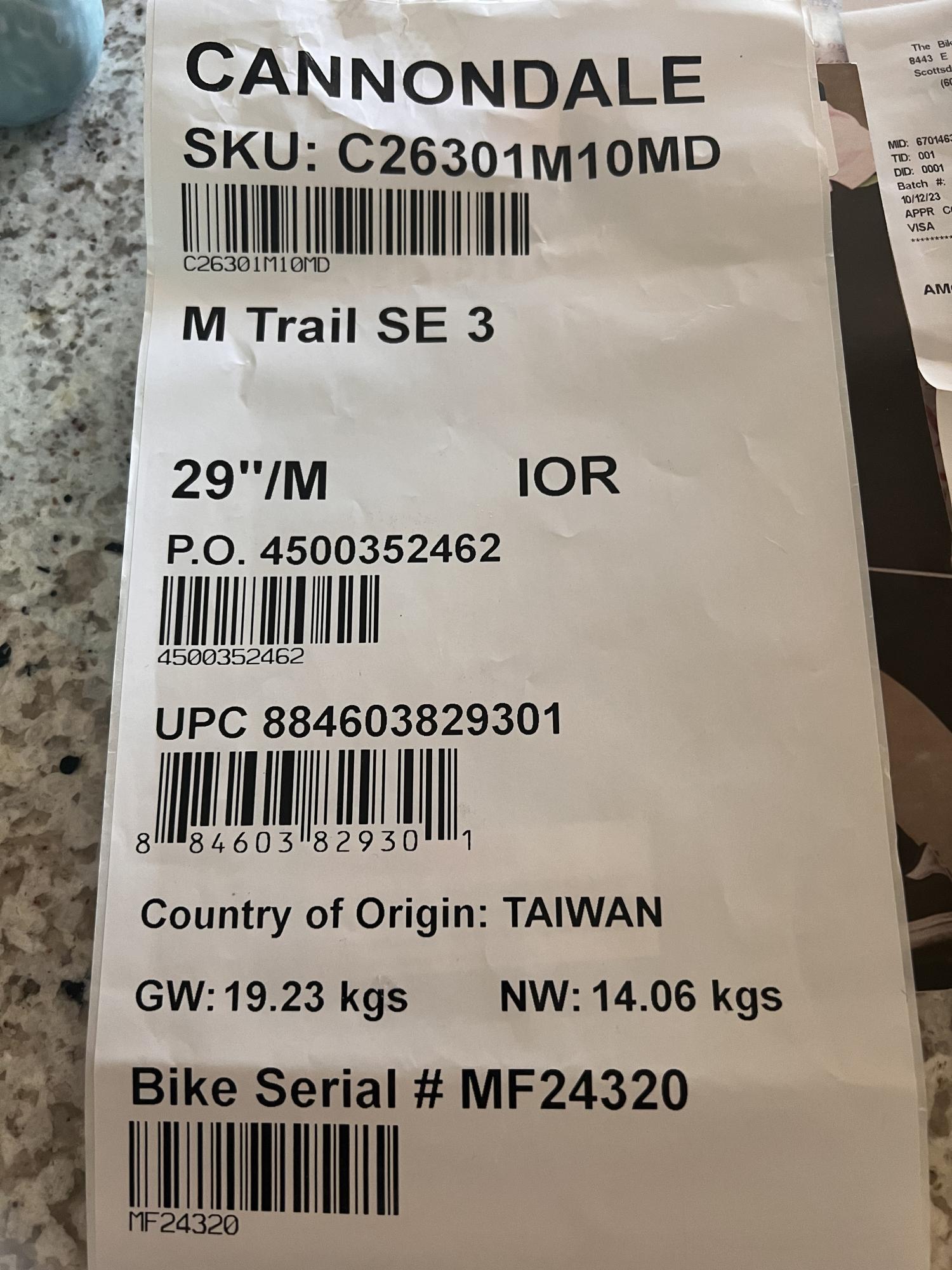 2023 Cannondale M Trail SE 3 Orange and Black
