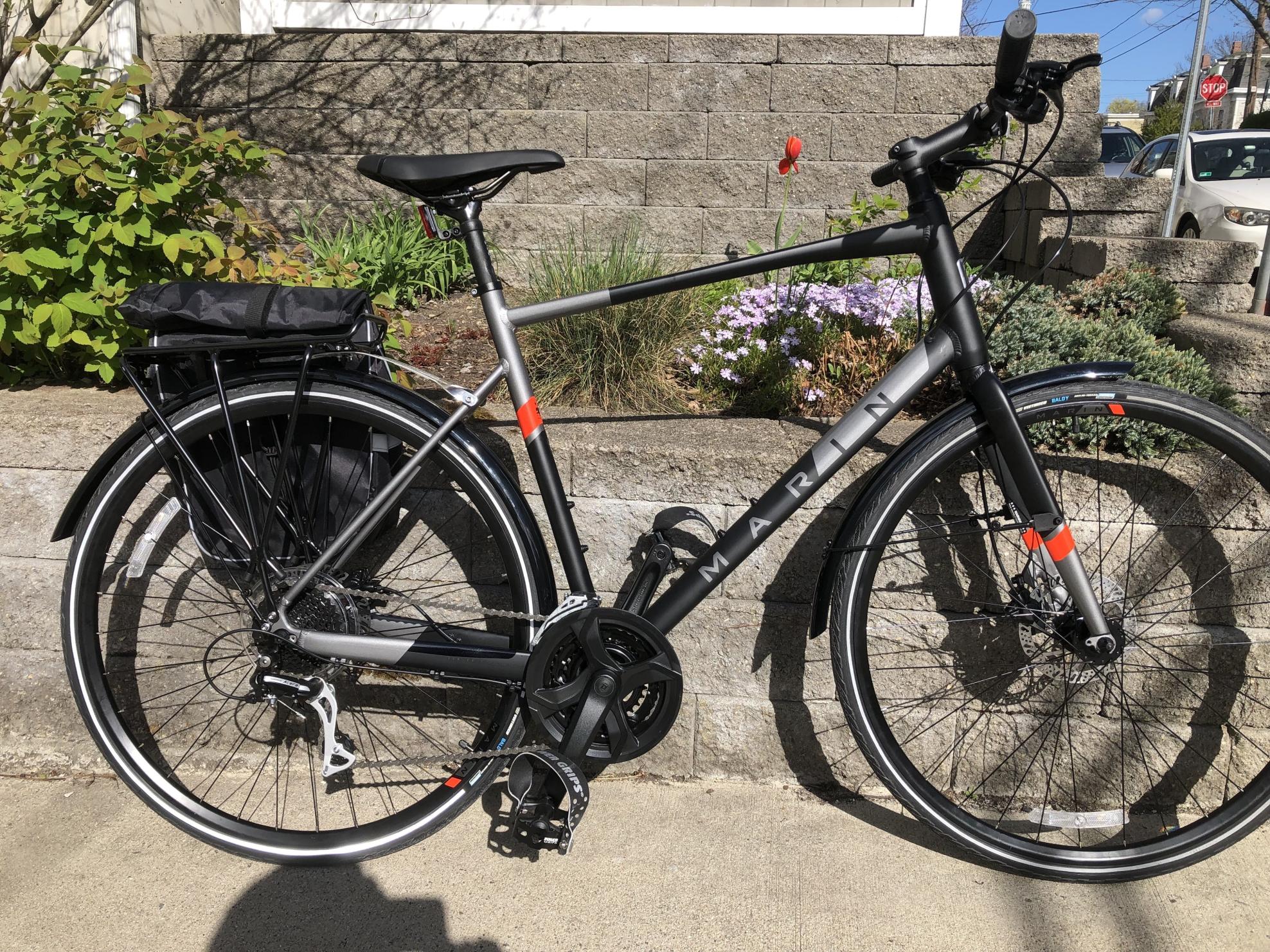 2021 Marin Bikes Fairfax 2 Black and Silver, gray or bare metal